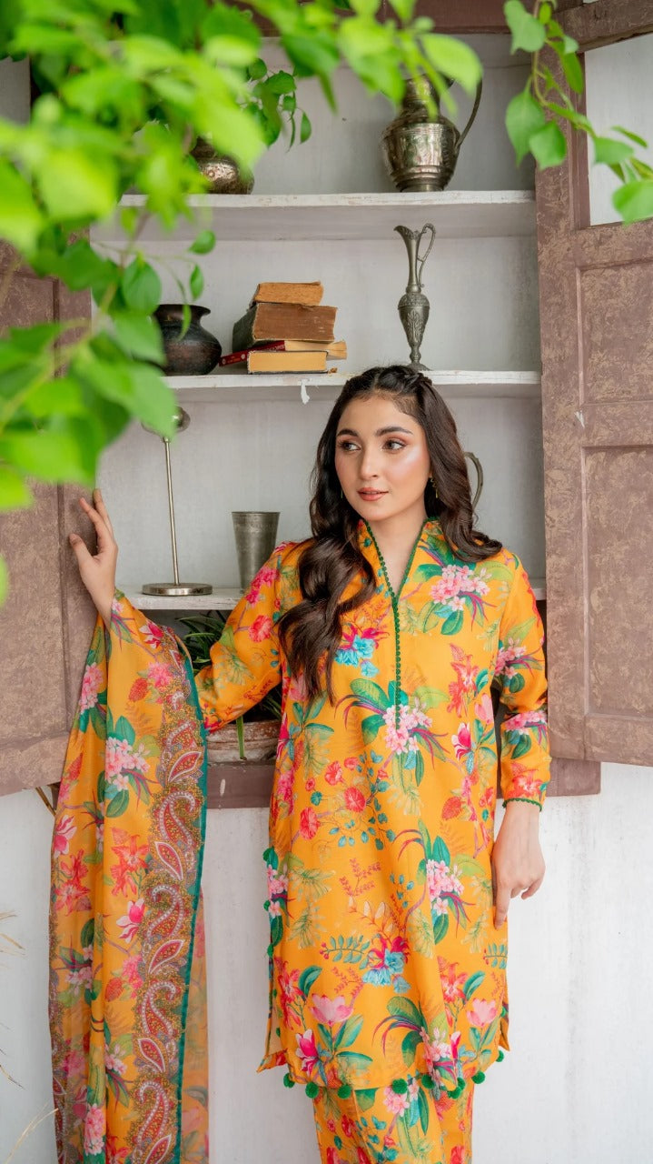 Premium Unstitched 3-Piece Lawn Suit