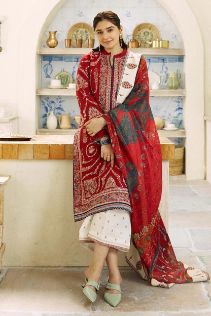 Luxe Red Dhanak 3-Piece