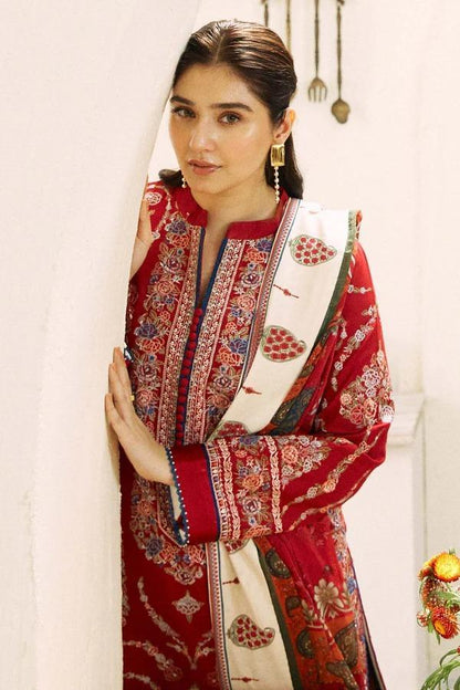 Luxe Red Dhanak 3-Piece