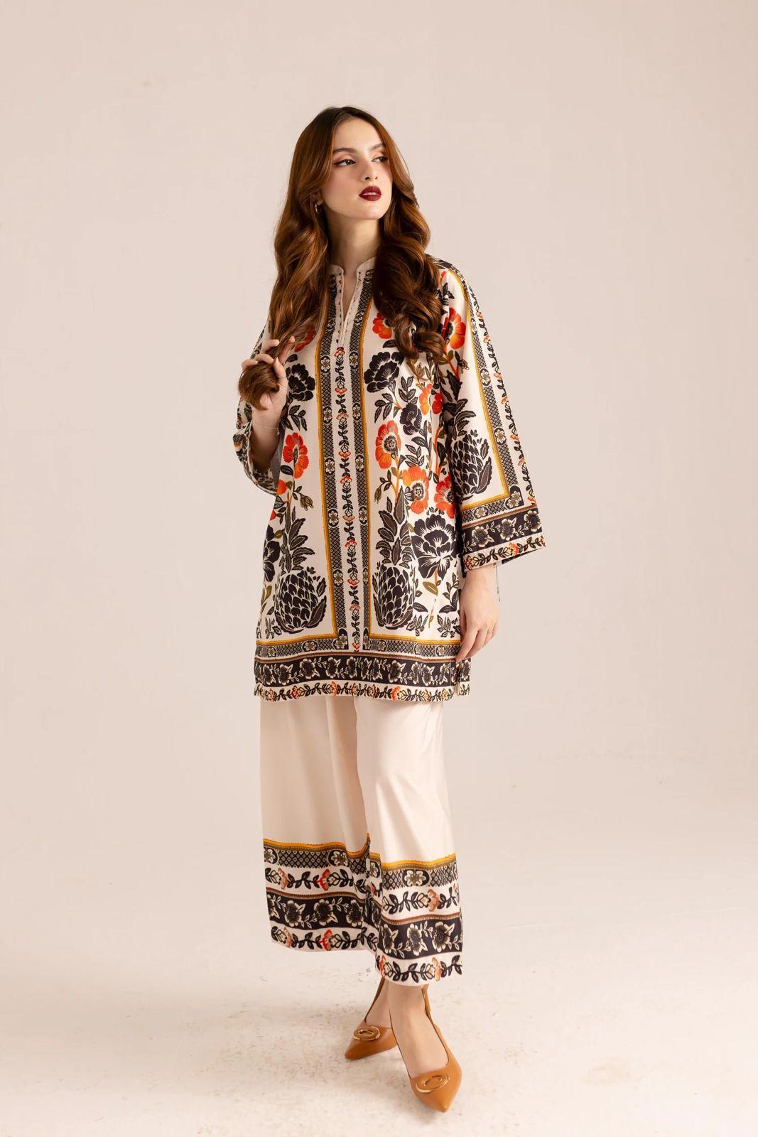 Sophisticated Grip Silk Printed Outfit