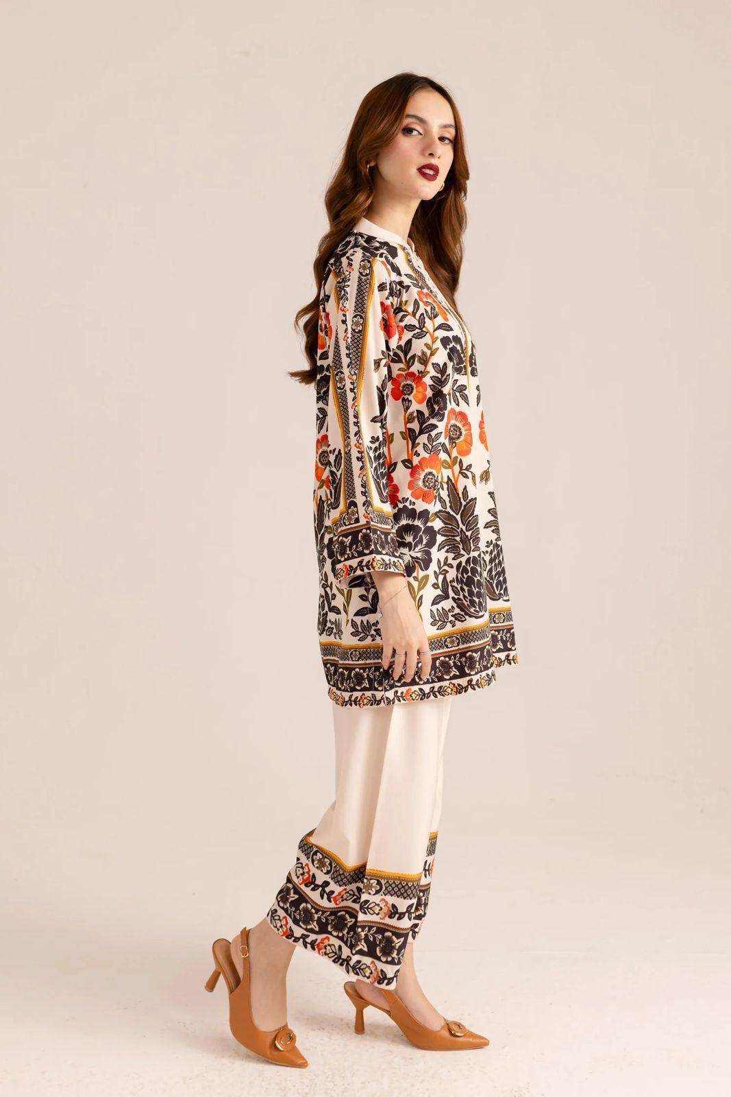 Sophisticated Grip Silk Printed Outfit