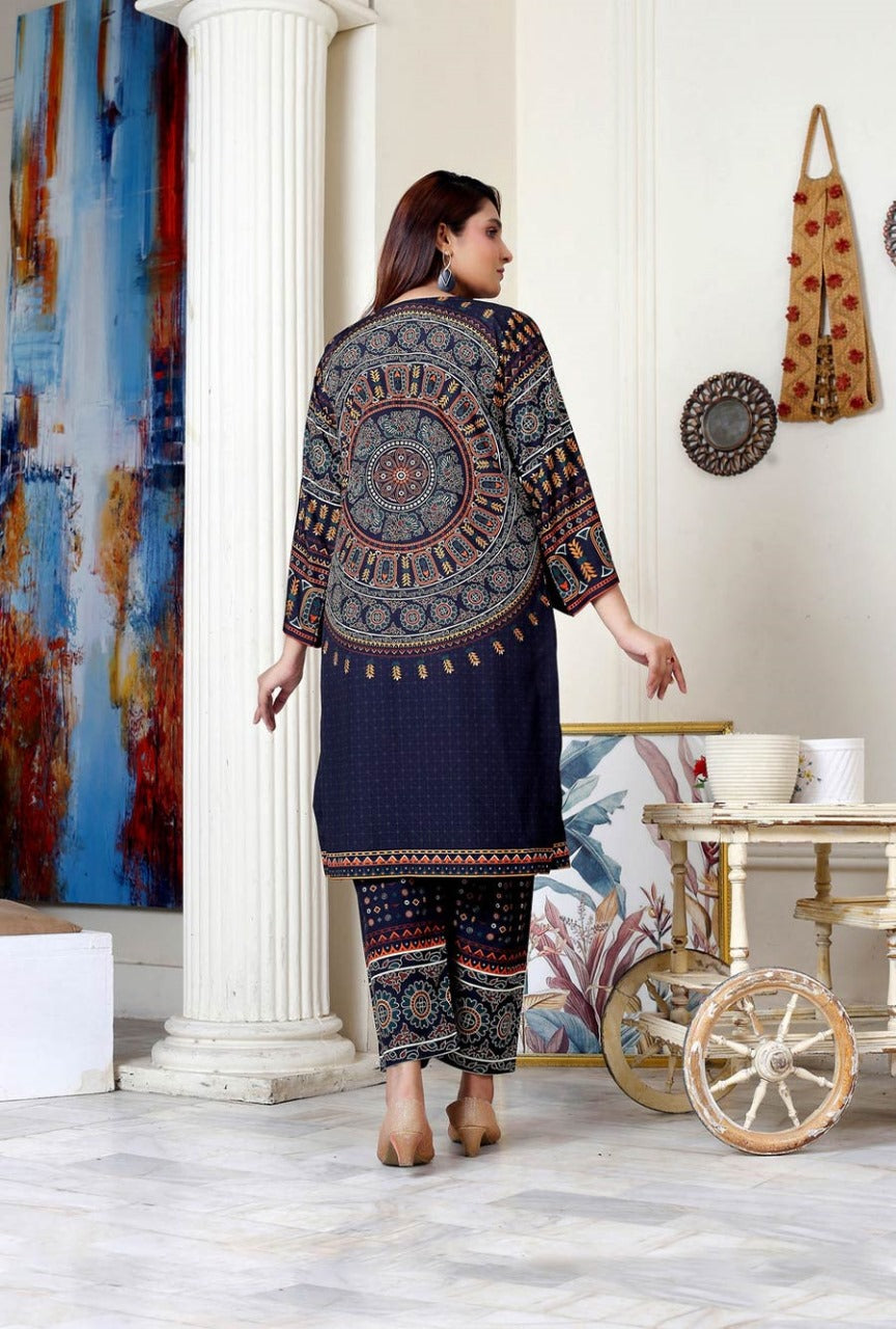 2-Piece Linen Suit – Matka Style with Mirror Work