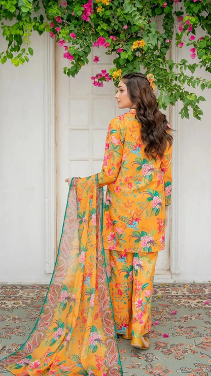 Premium Unstitched 3-Piece Lawn Suit
