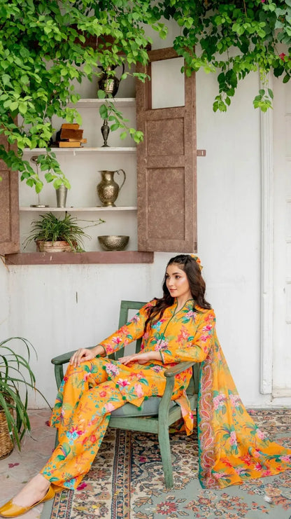 Premium Unstitched 3-Piece Lawn Suit