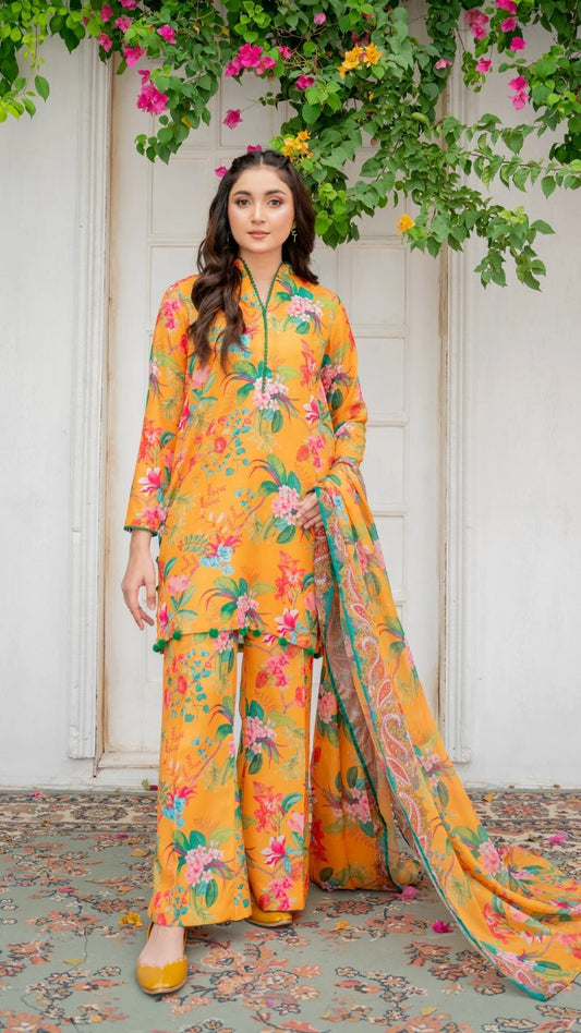 Premium Unstitched 3-Piece Lawn Suit