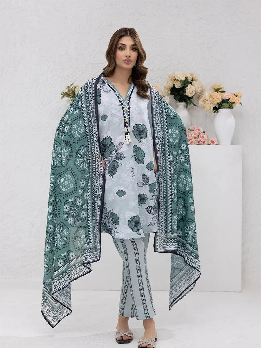 Premium Unstitched 3-Piece Lawn Suit