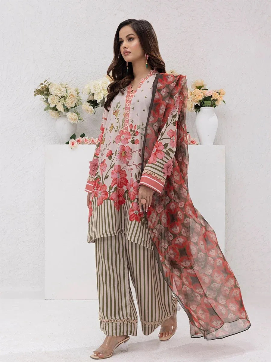 Premium Unstitched 3-Piece Lawn Suit