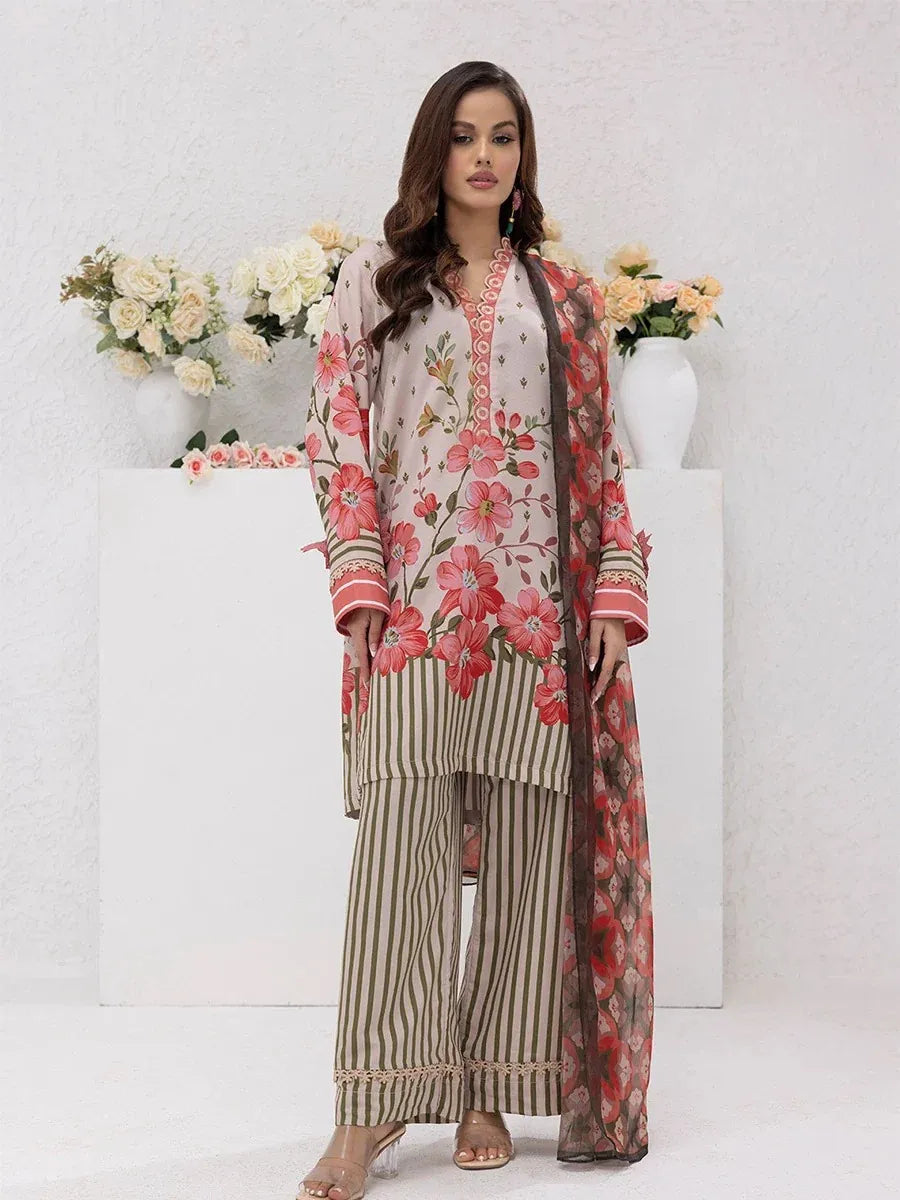 Premium Unstitched 3-Piece Lawn Suit