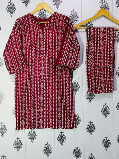 Chunri Print 2-Piece Linen Suit